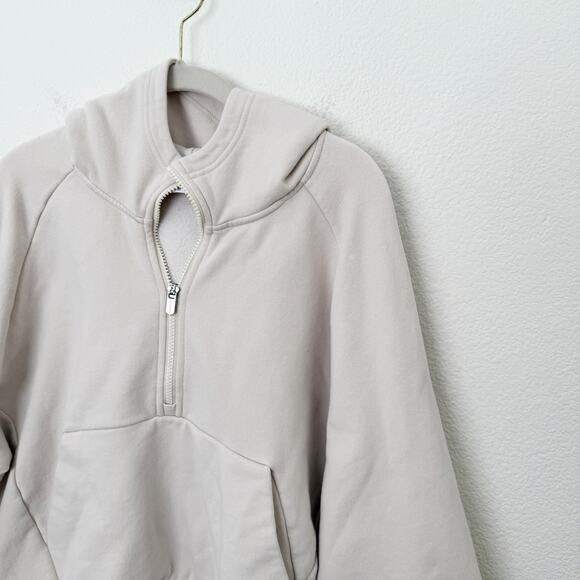 [Athleta] Bone Cream Forever Fleece 1/2 Zip Cropped Hoodie Long Sleeve Size XL - Picture 10 of 13